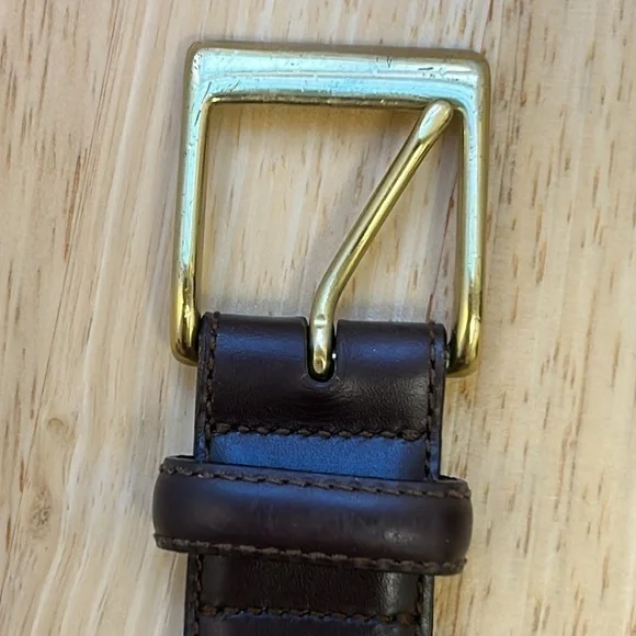 Coach Men’s Genuine Leather Belt with Solid Brass Buckle Logo Size 38 - Picture 5 of 7